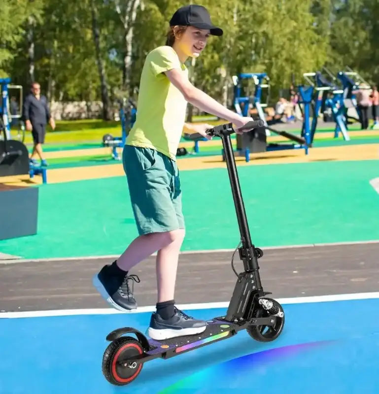 Trottinette Électrique Enfant LED SmartRide - Vitesse 14 km/h, Autonomie 8 km, Pliable, Charge Rapid